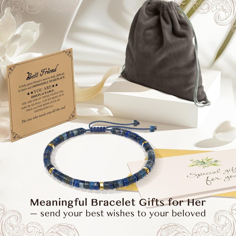 ZOKCC Inspirational Gifts Bracelets for Women: Christmas Day Gifts for Women Friends Sister Mom - Healing Natural Stone Beads Bracelets Thinking of you Get Well Soon Gift for Women - Image 4